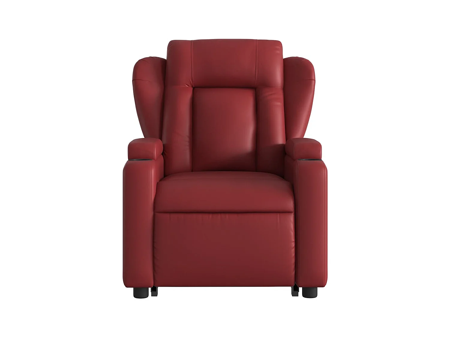 Poltrona reclin. elevatória elétrica couro artif vermelho-tinto