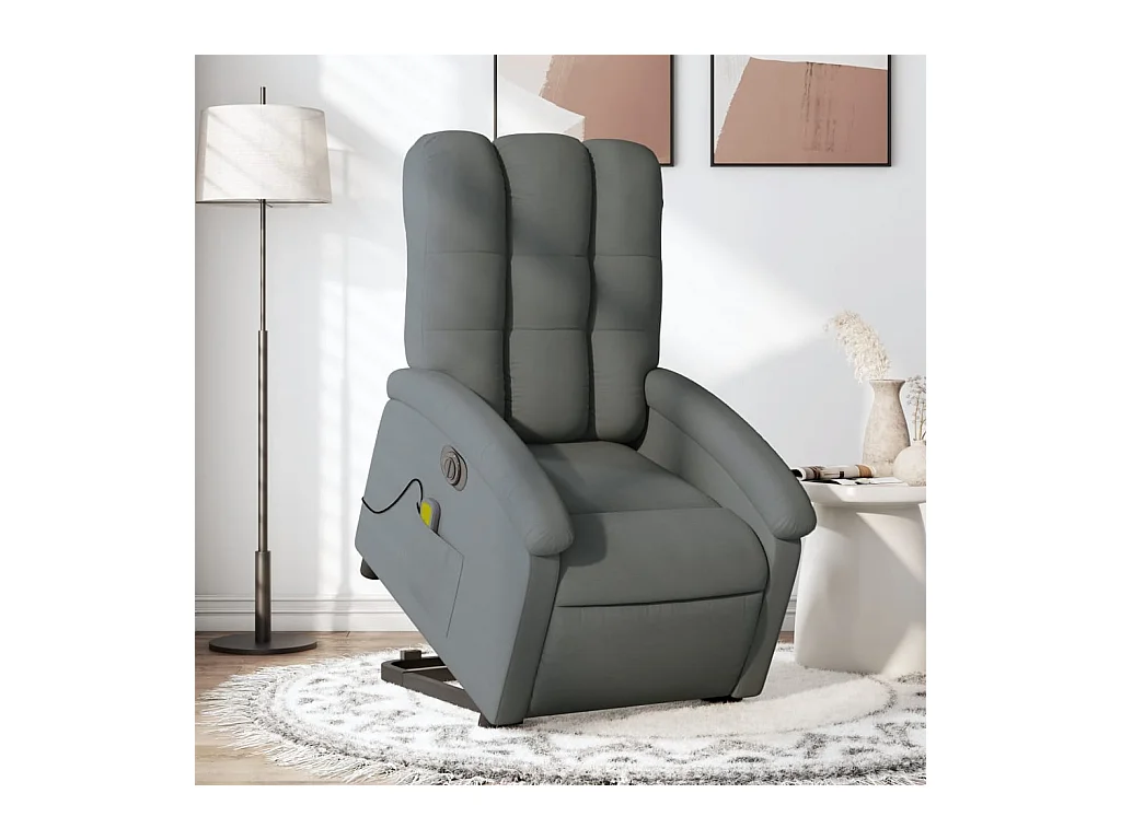 Fauteuil inclinable massant électrique Gris foncé Tissu
