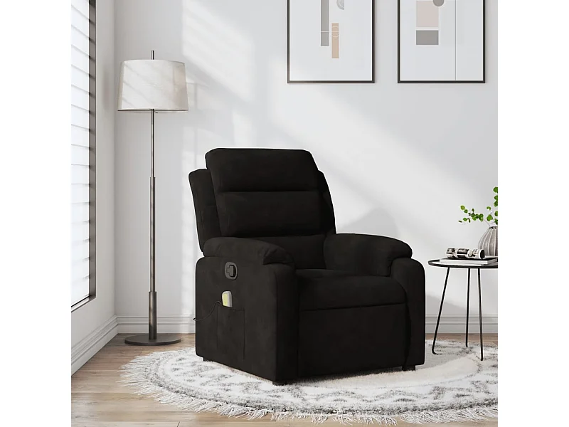 Sillón de masaje reclinable de terciopelo negro