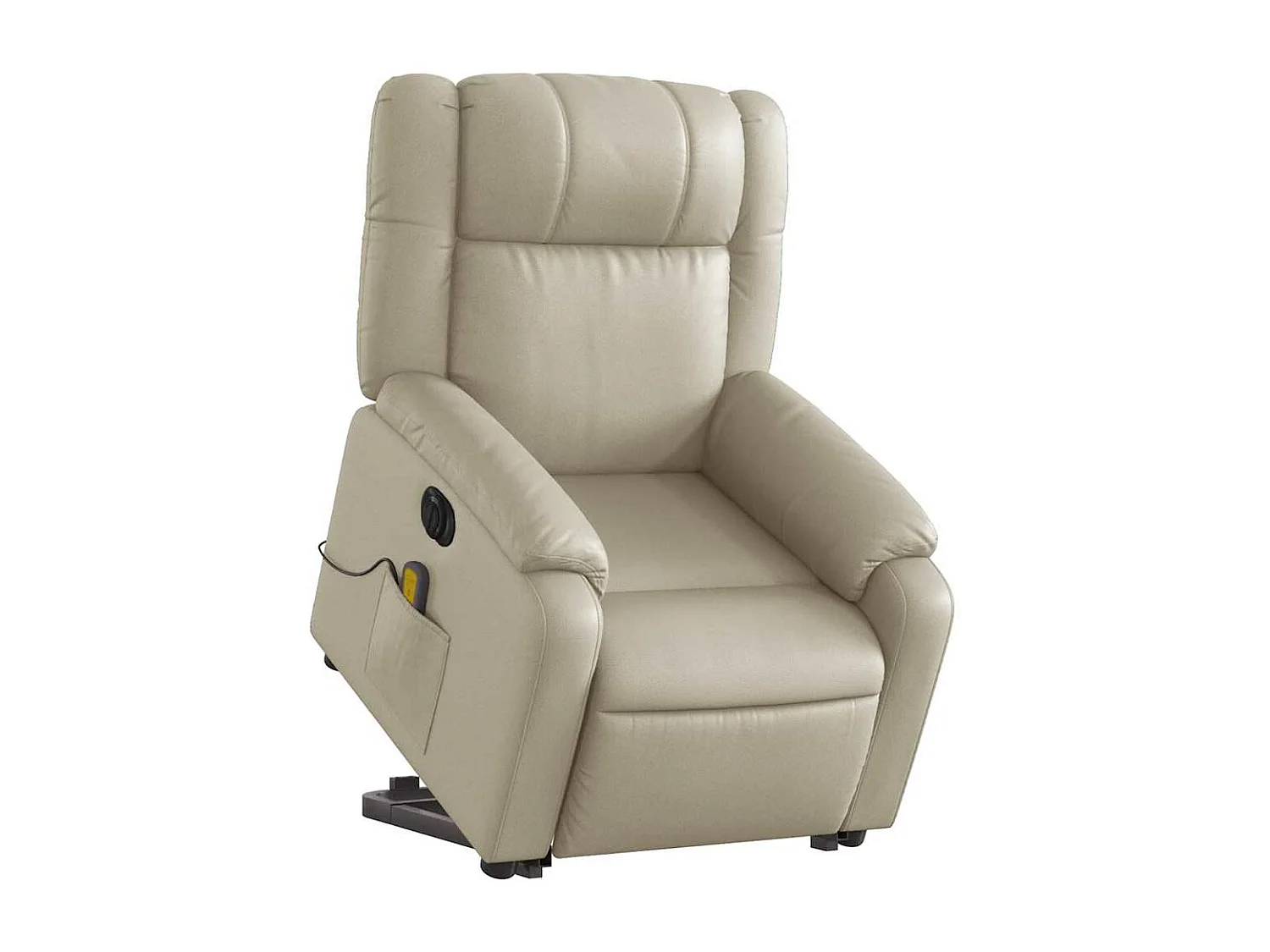 Fauteuil inclinable massant électrique crème similicuir