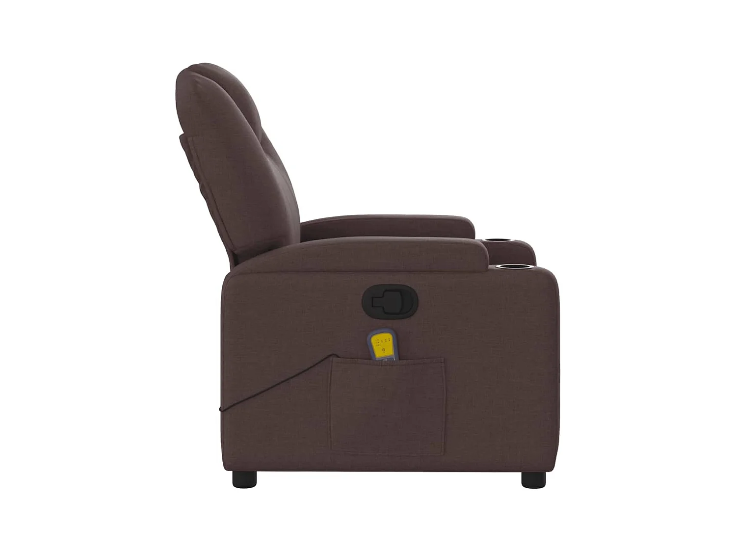 Fauteuil massant inclinable Marron foncé Tissu