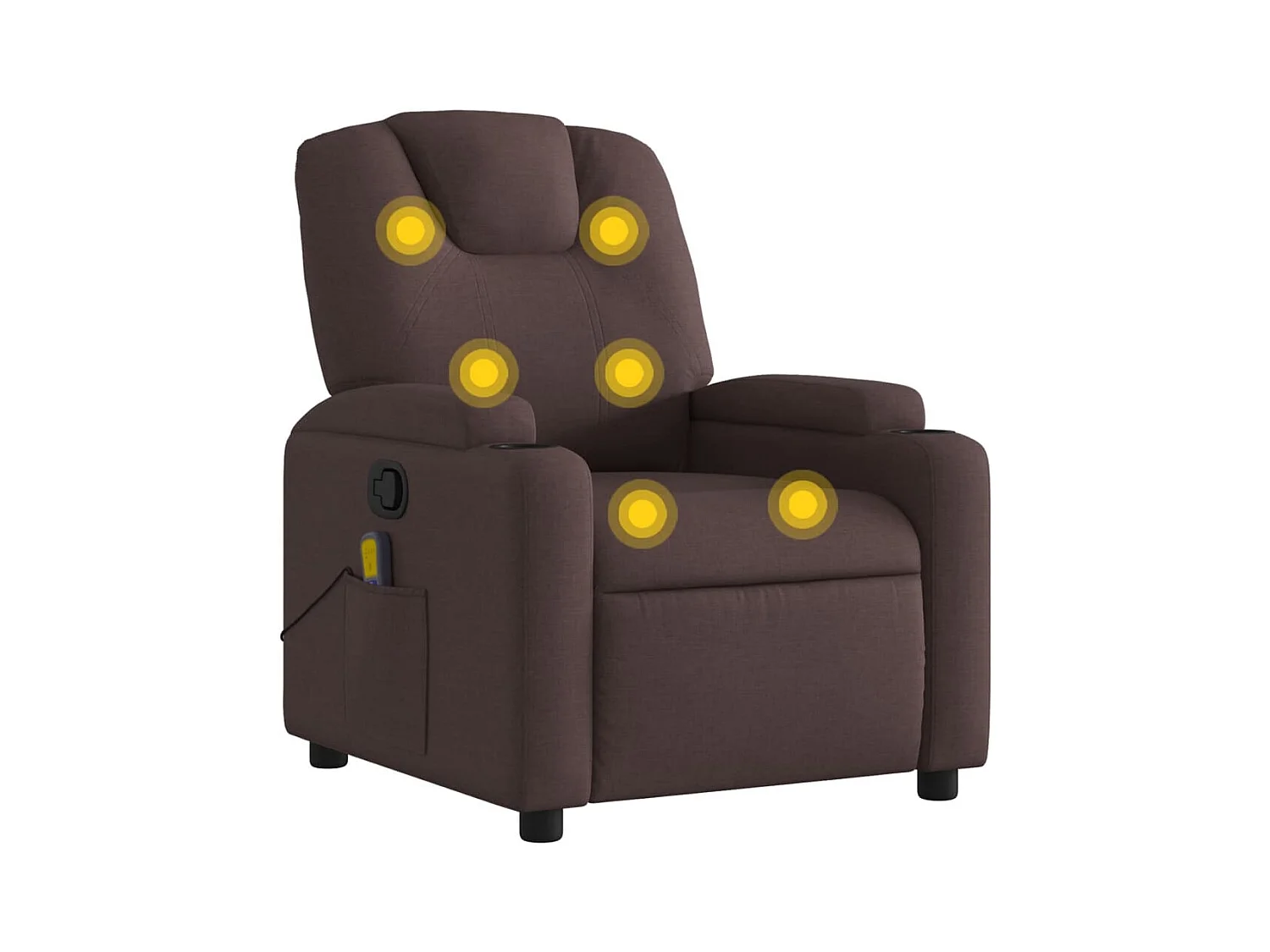 Fauteuil massant inclinable Marron foncé Tissu