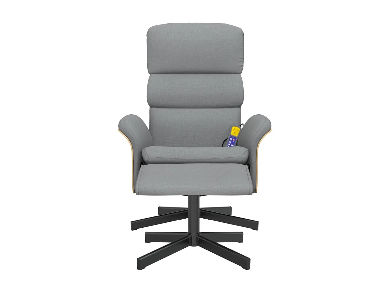 Massagestoel verstelbaar met voetenbank stof lichtgrijs