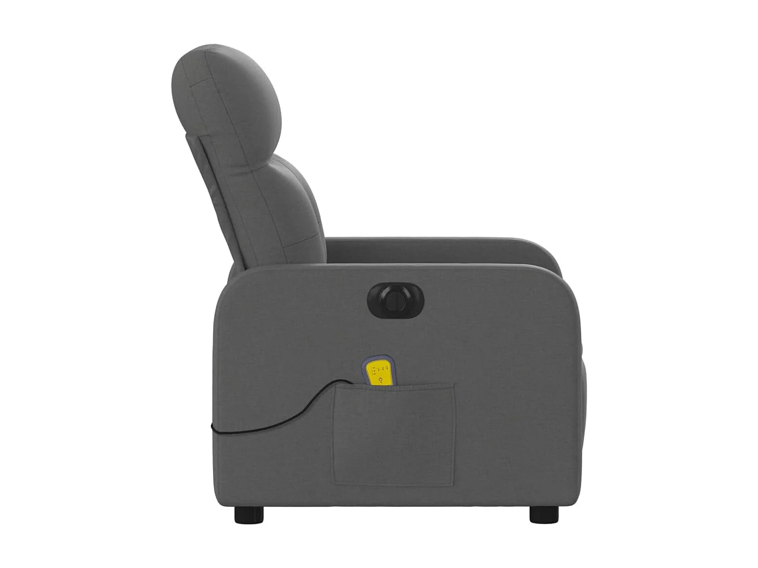 Fauteuil inclinable massant électrique gris foncé tissu
