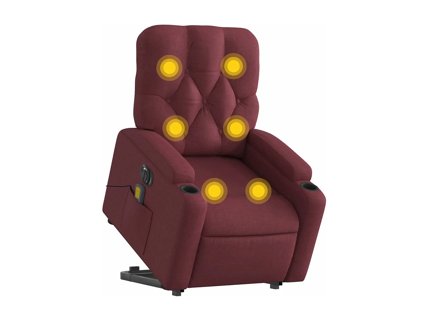 Sillón de masaje elevable eléctrico tela rojo tinto