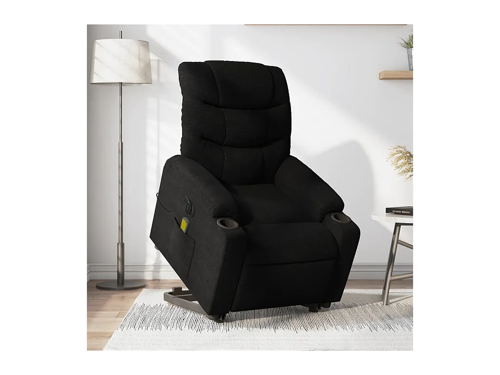 Fauteuil inclinable massant électrique Noir Tissu
