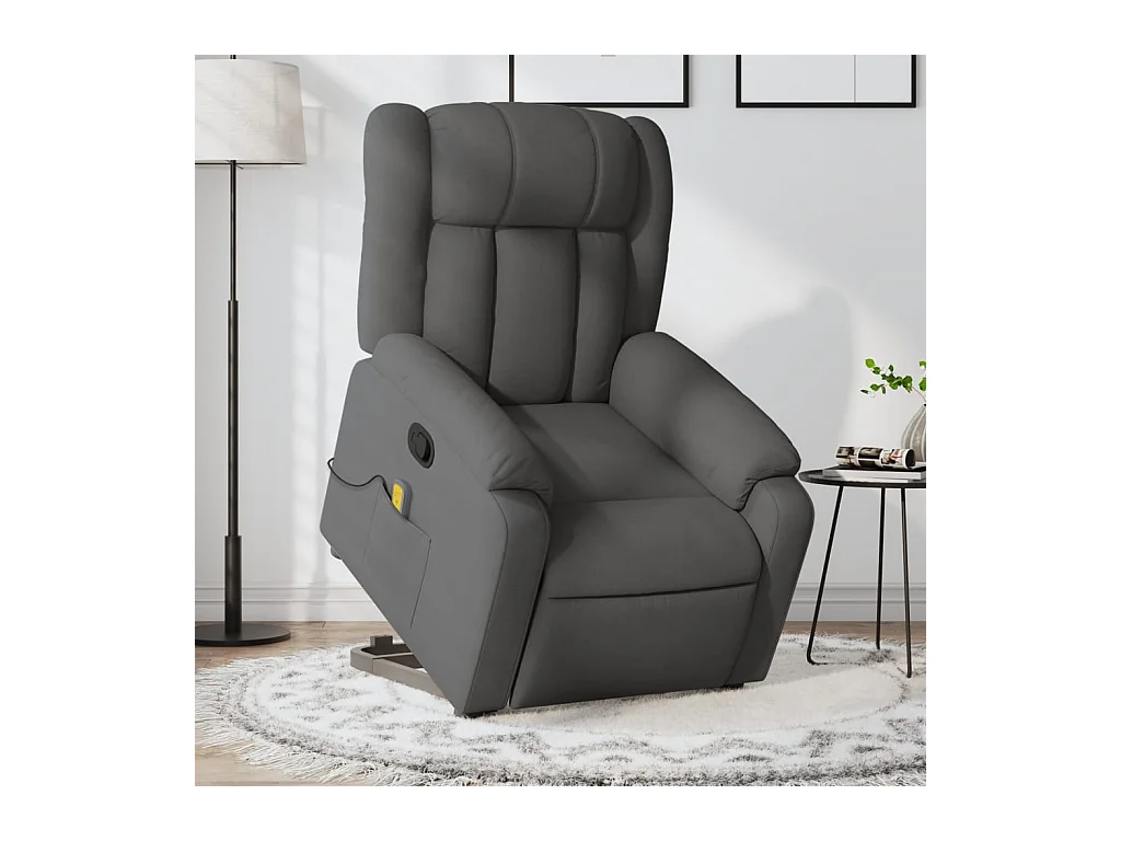 Fauteuil massant inclinable Gris foncé Tissu