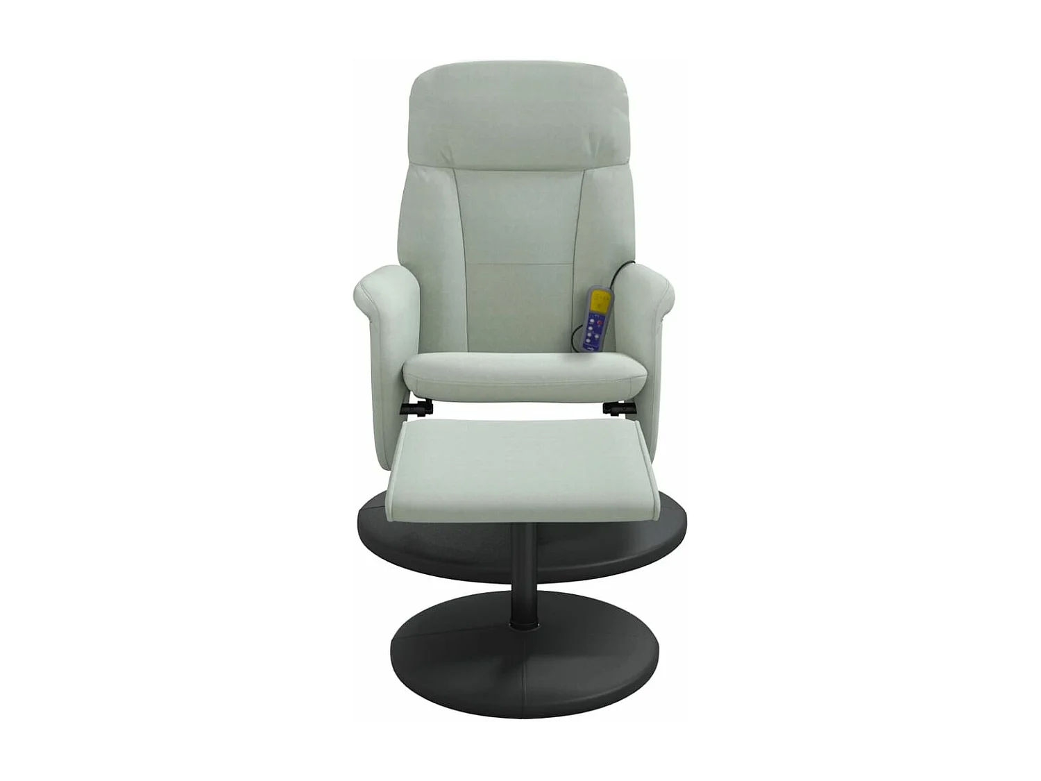 Fauteuil inclinable massant repose-pied gris clair velours
