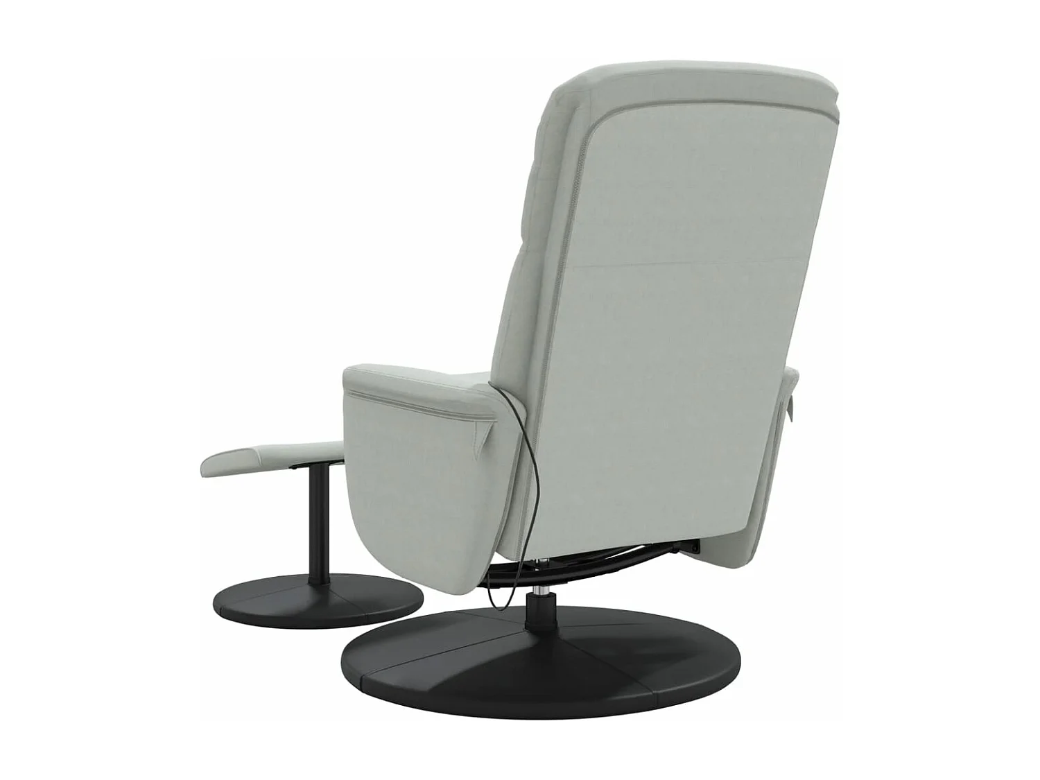 Fauteuil inclinable massant repose-pied gris clair velours