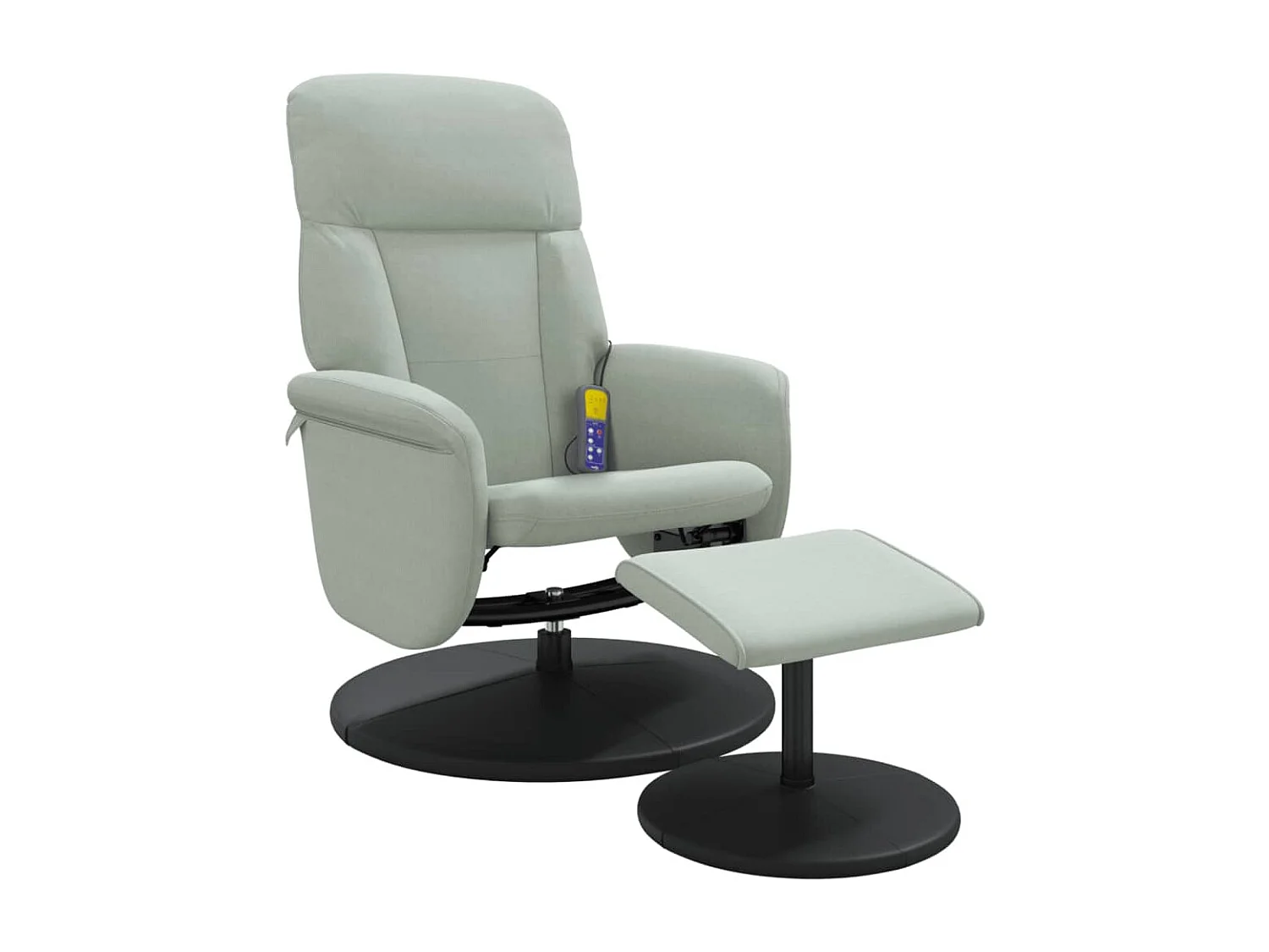 Fauteuil inclinable massant repose-pied gris clair velours