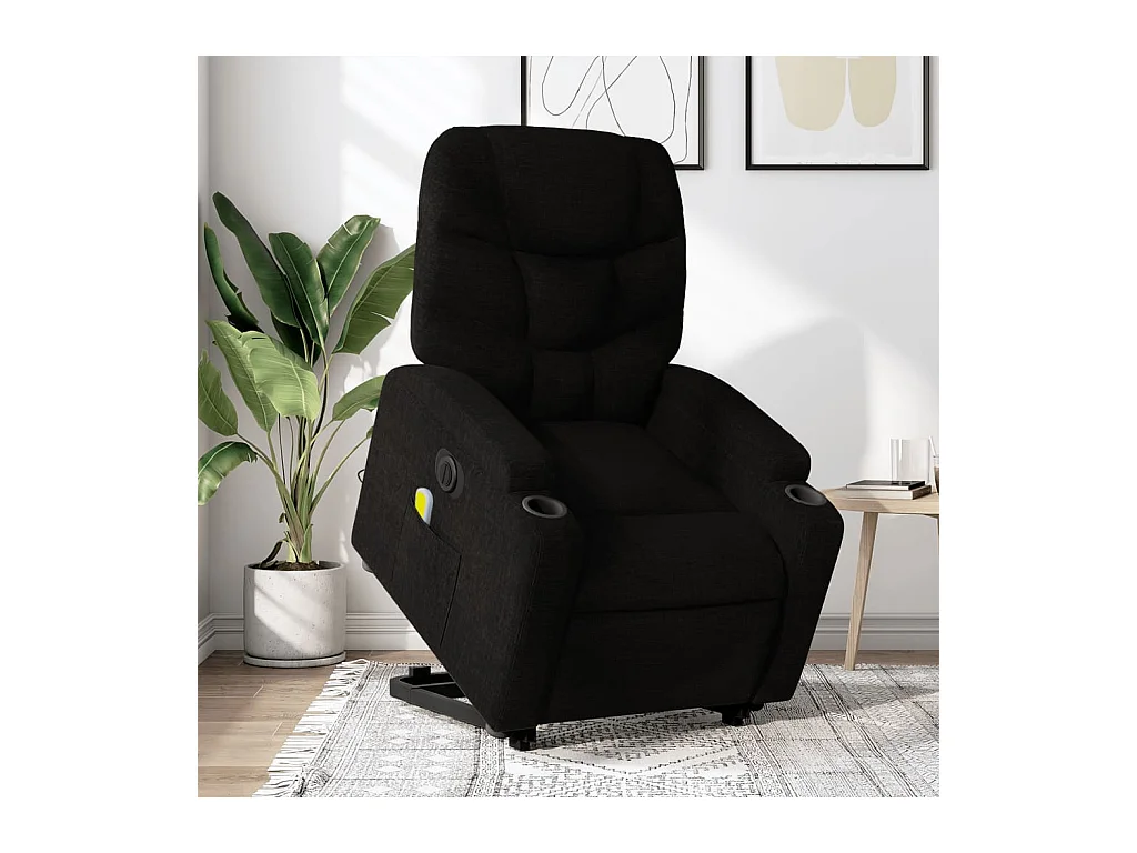 Fauteuil inclinable massant électrique Noir Tissu