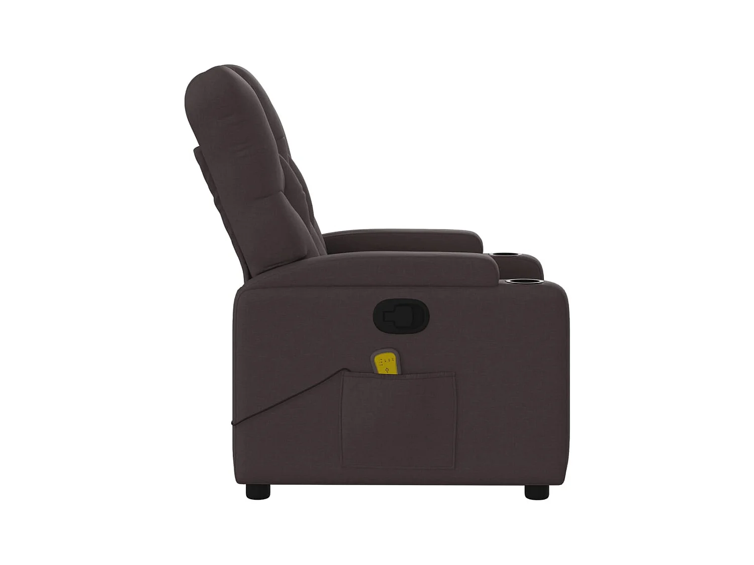Fauteuil massant inclinable Marron foncé Tissu