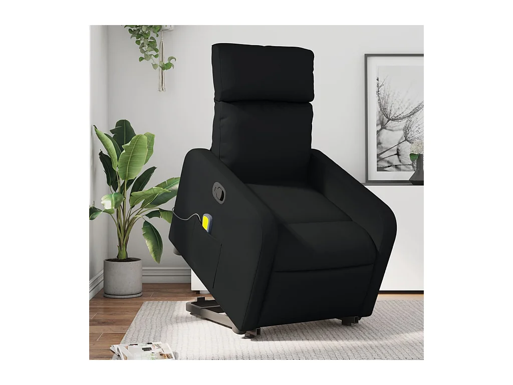 Fauteuil inclinable massant Noir Similicuir