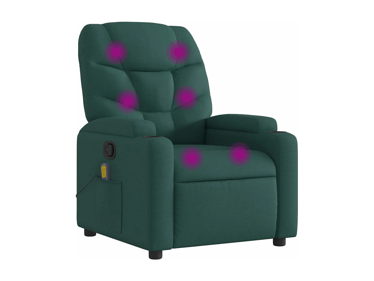 Fauteuil massant inclinable Vert foncé Tissu