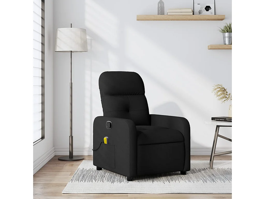 Fauteuil massant inclinable Noir Tissu