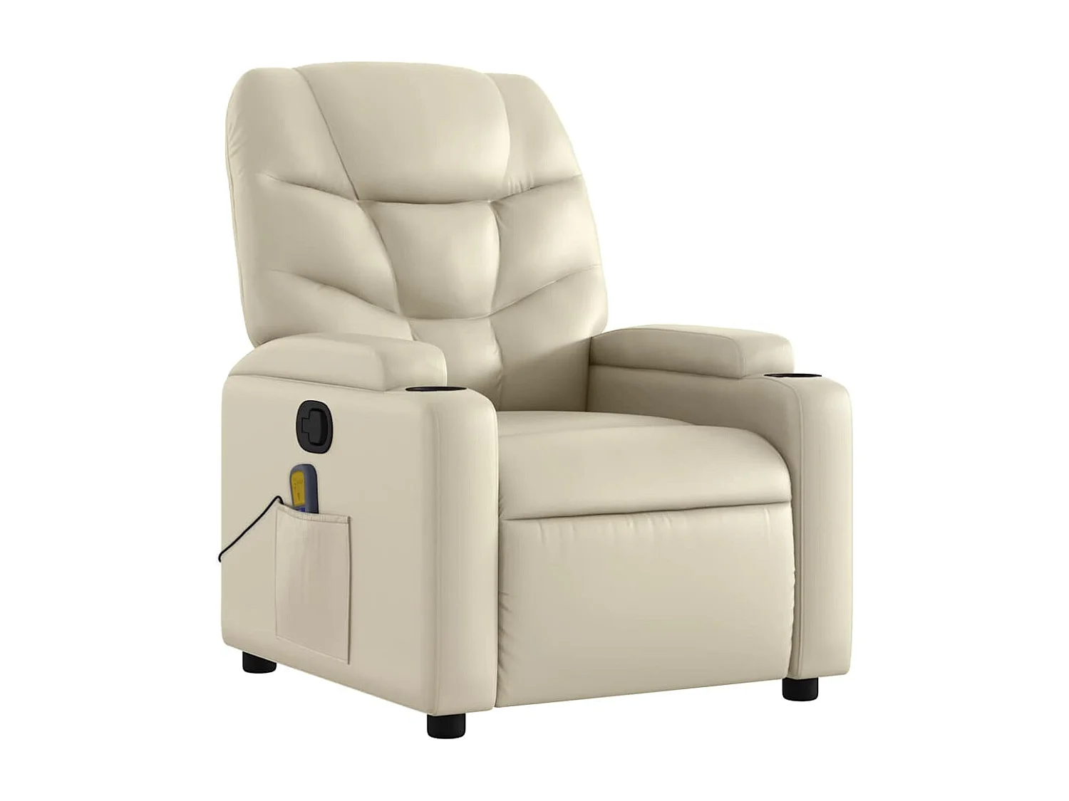 Fauteuil inclinable massant Crème Similicuir