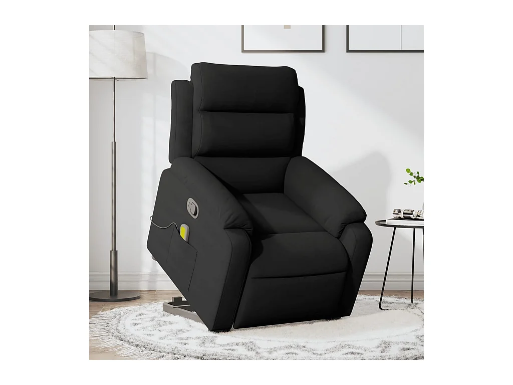 Fauteuil massant inclinable Noir Velours