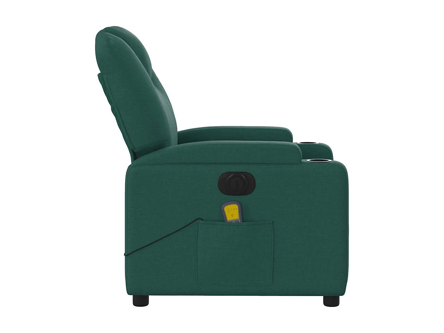 Fauteuil massant inclinable électrique Vert foncé Tissu