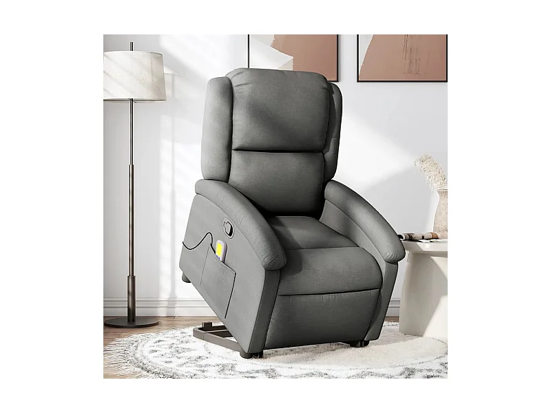 Fauteuil massant inclinable Gris foncé Tissu