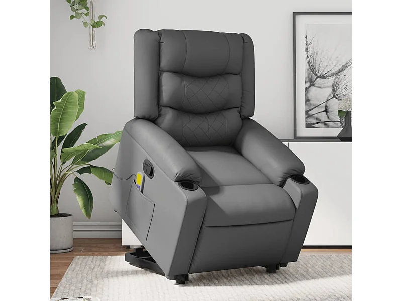 Fauteuil inclinable massant Gris Similicuir