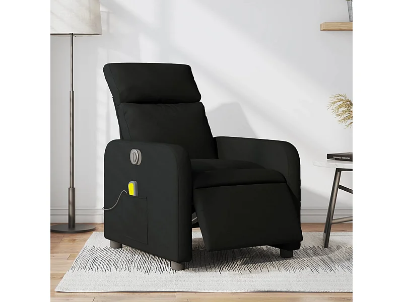 Fauteuil massant inclinable électrique Noir Tissu