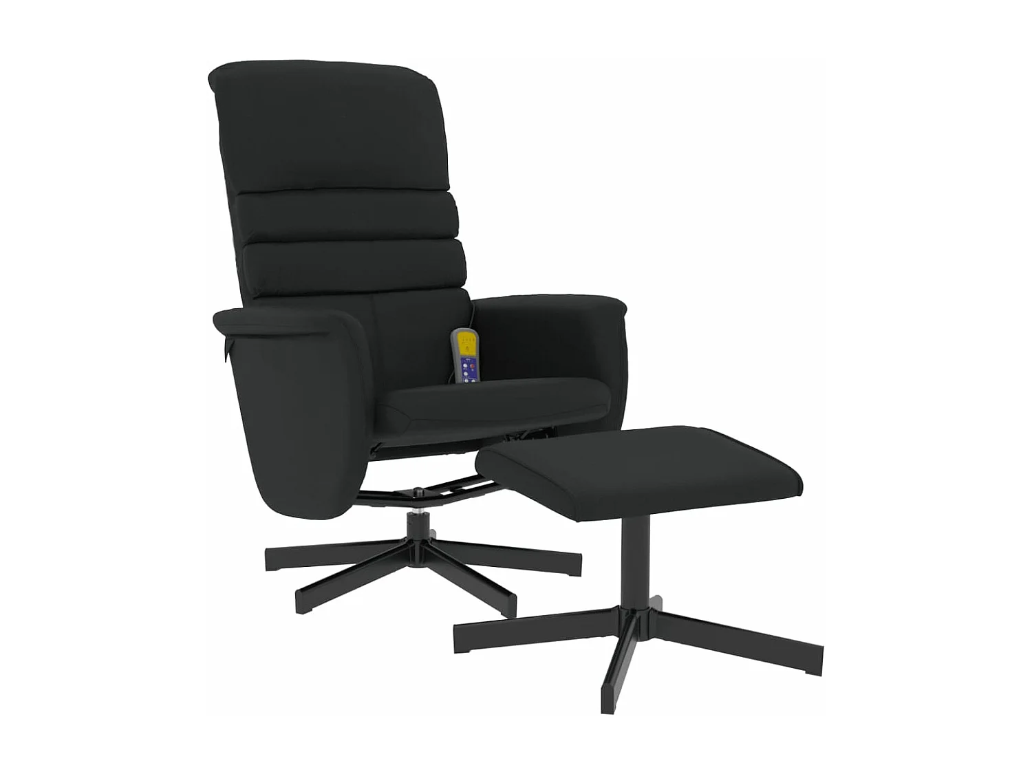 Massagestoel verstelbaar met voetenbankje kunstleer zwart