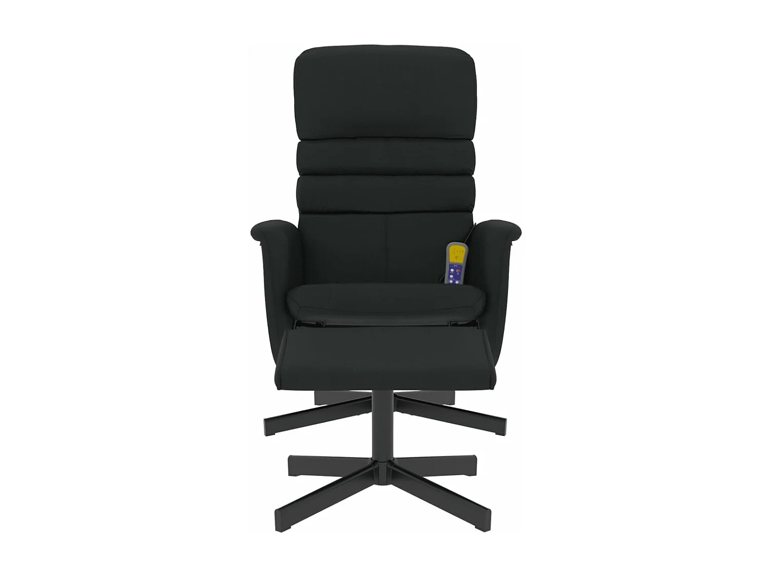 Massagestoel verstelbaar met voetenbankje kunstleer zwart