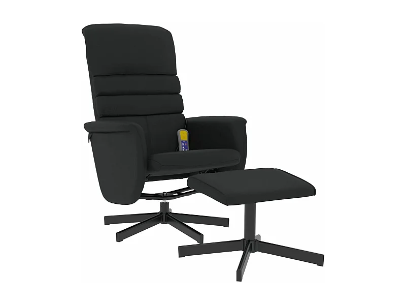 Massagestoel verstelbaar met voetenbankje kunstleer zwart