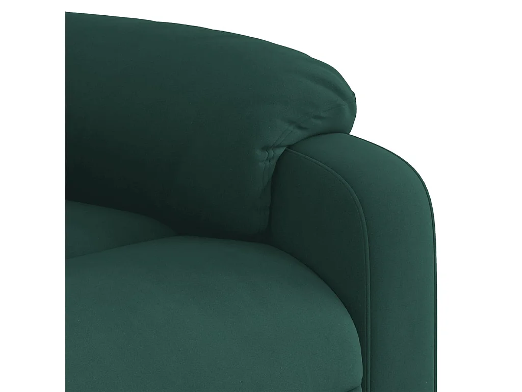 Sillón de masaje reclinable de terciopelo verde oscuro