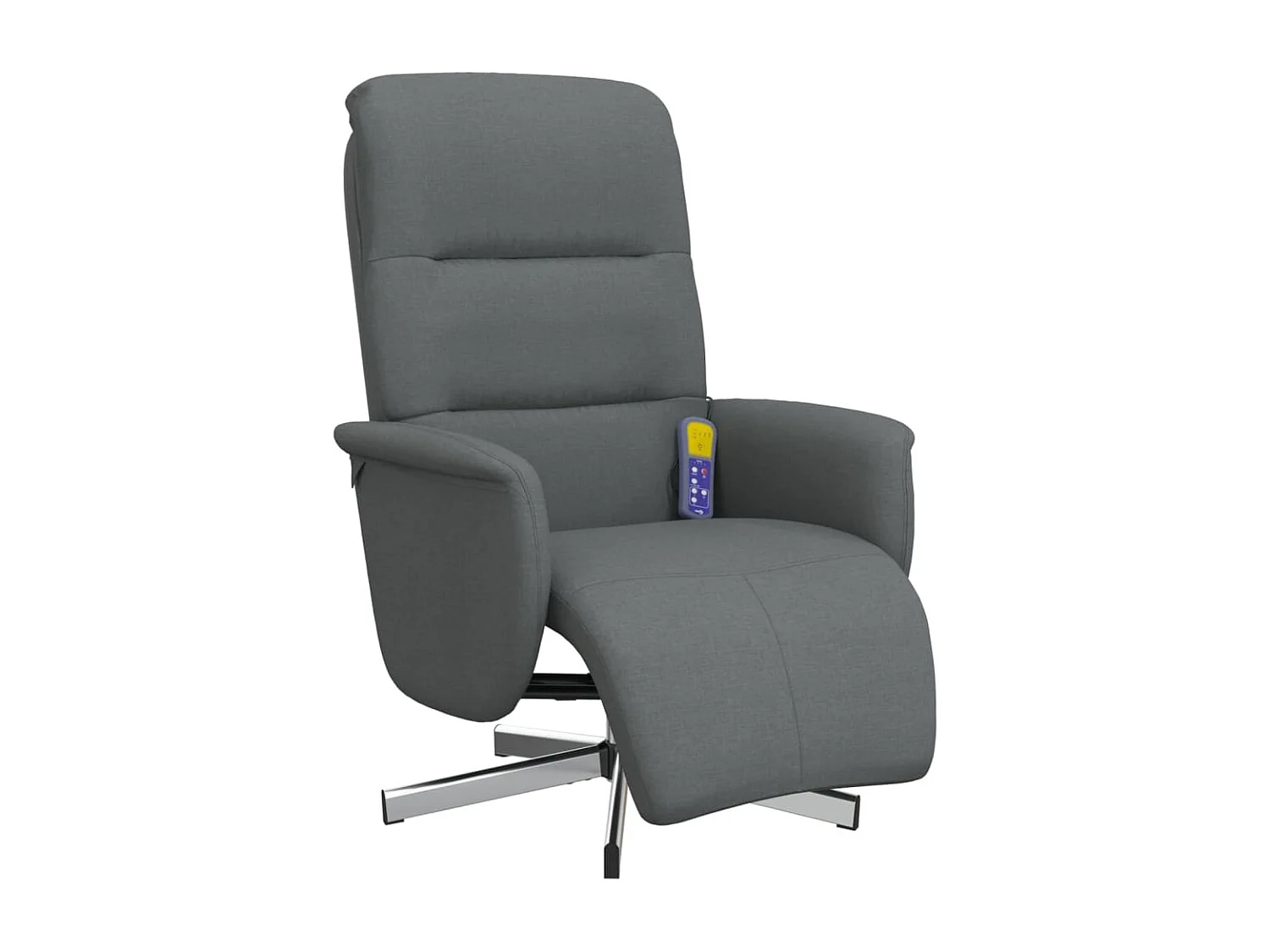 Fauteuil inclinable massant et repose-pieds gris foncé tissu