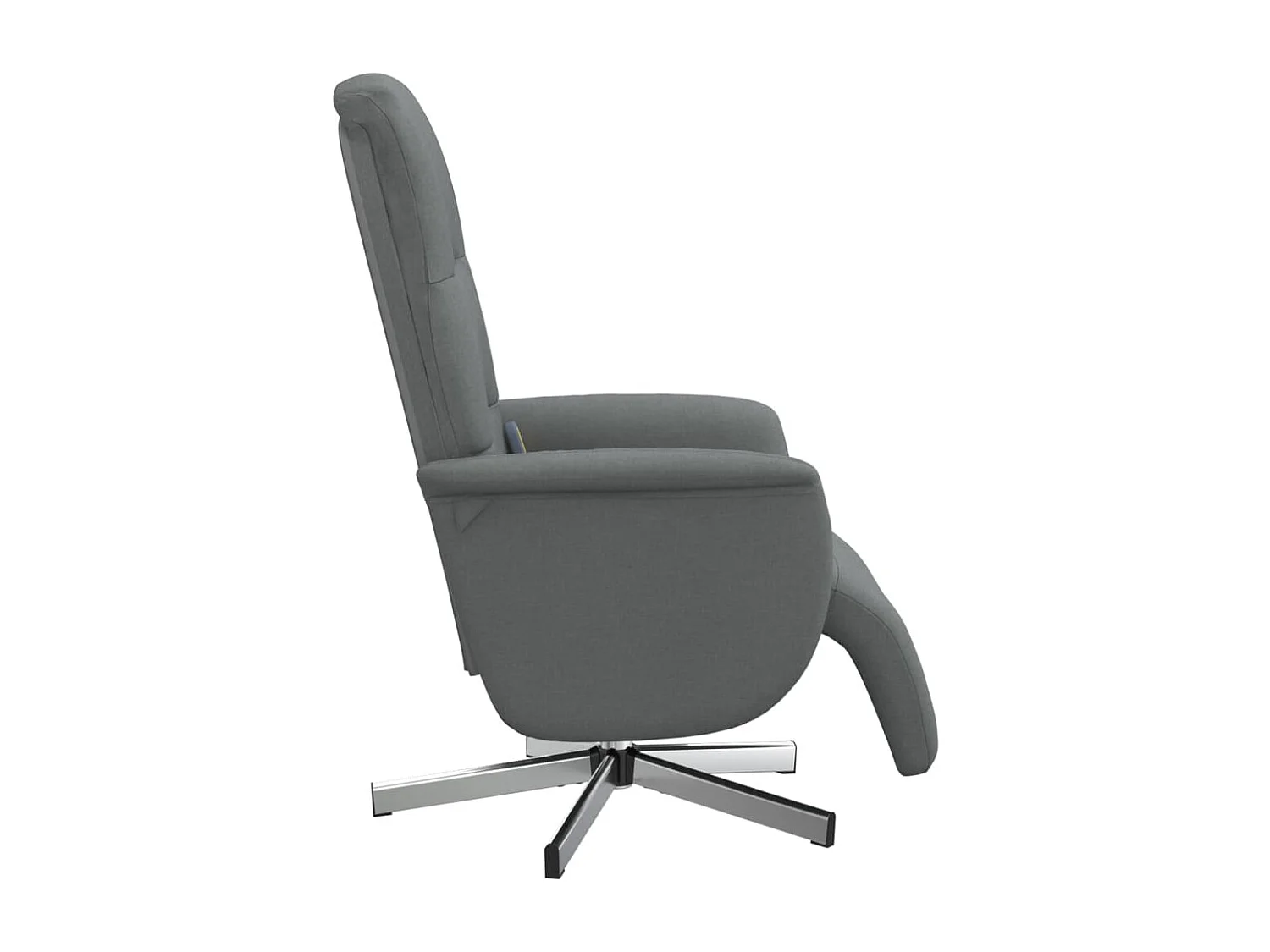 Fauteuil inclinable massant et repose-pieds gris foncé tissu
