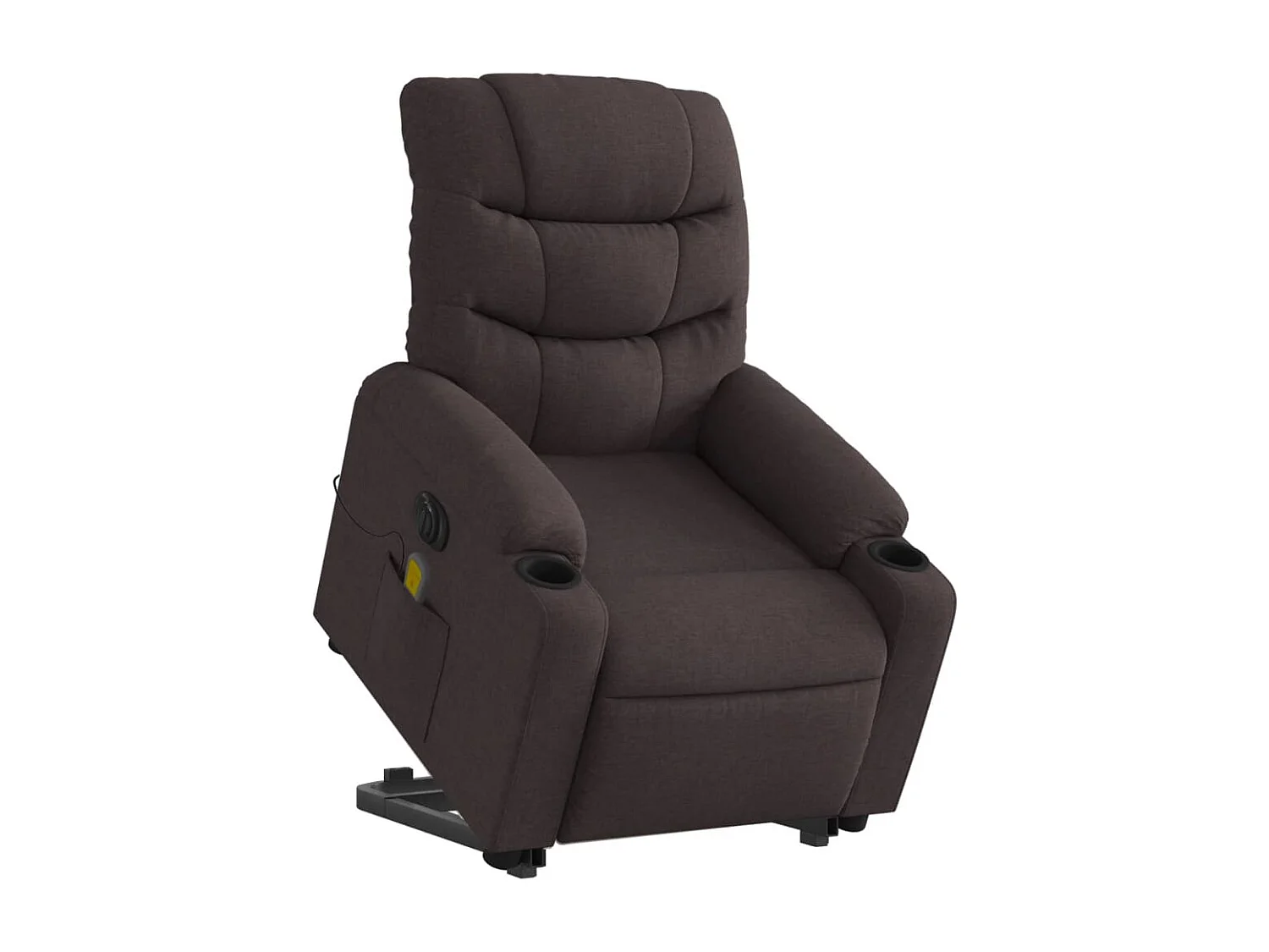 Fauteuil inclinable massant électrique Marron foncé Tissu