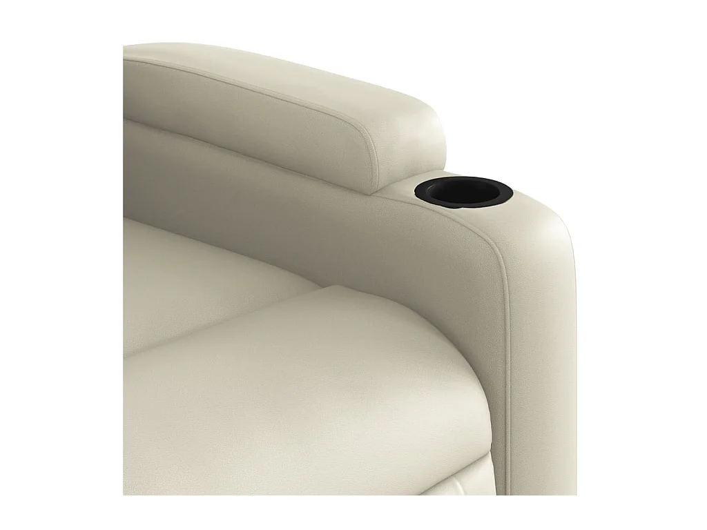 Fauteuil inclinable massant Crème Similicuir