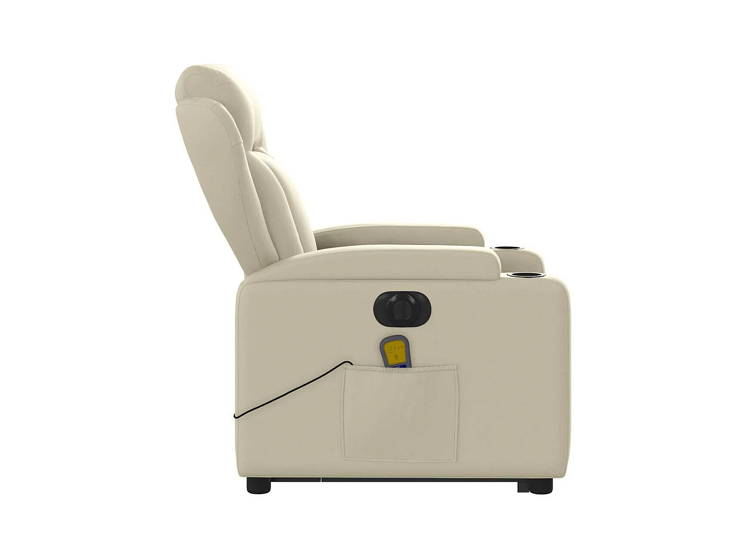 Fauteuil inclinable massant électrique crème similicuir