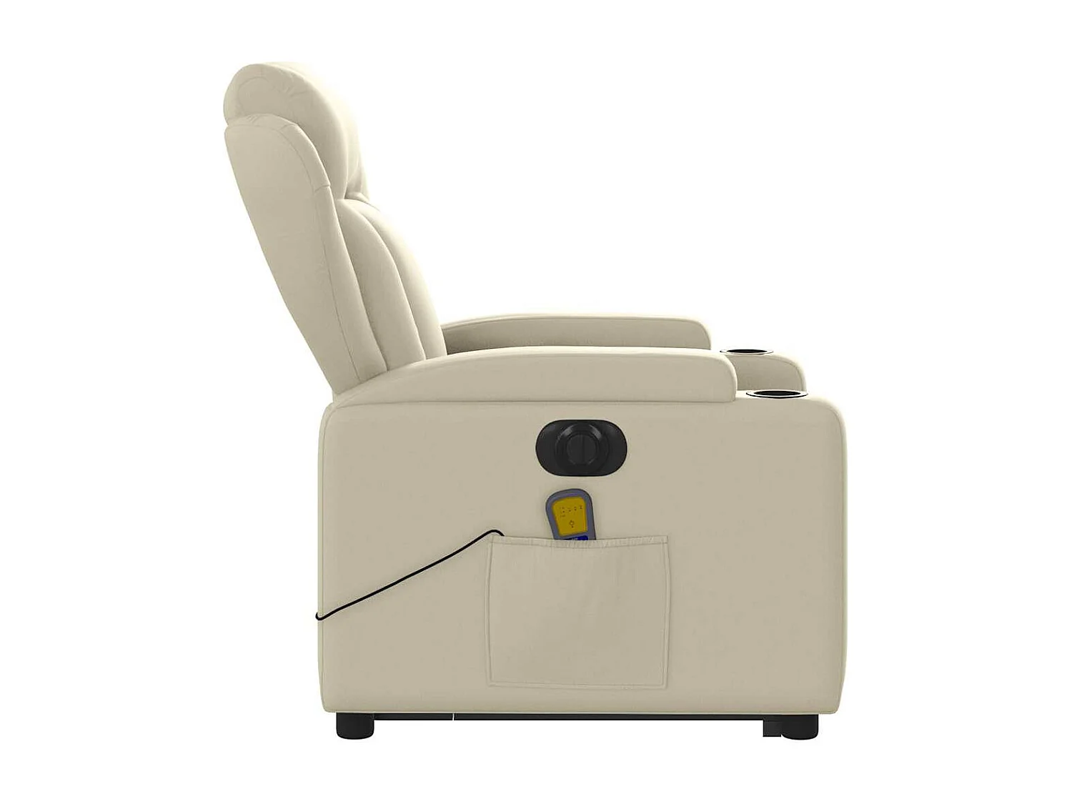 Fauteuil inclinable massant électrique crème similicuir