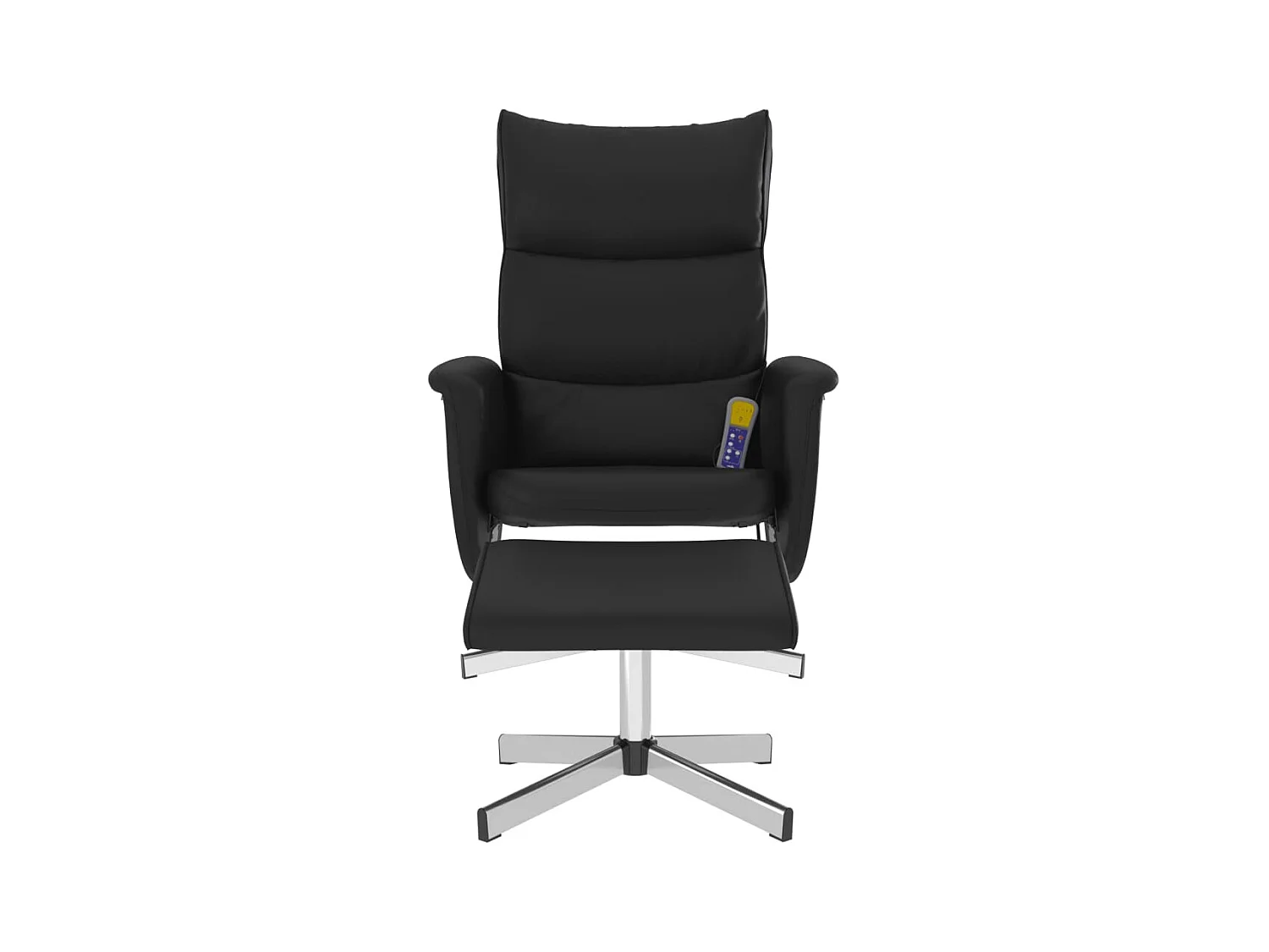 Fauteuil inclinable massant avec repose-pied noir similicuir