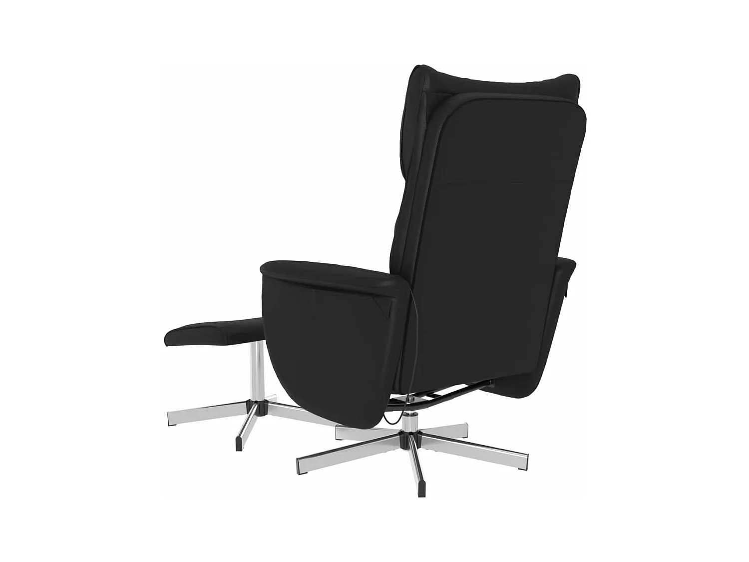 Fauteuil inclinable massant avec repose-pied noir similicuir
