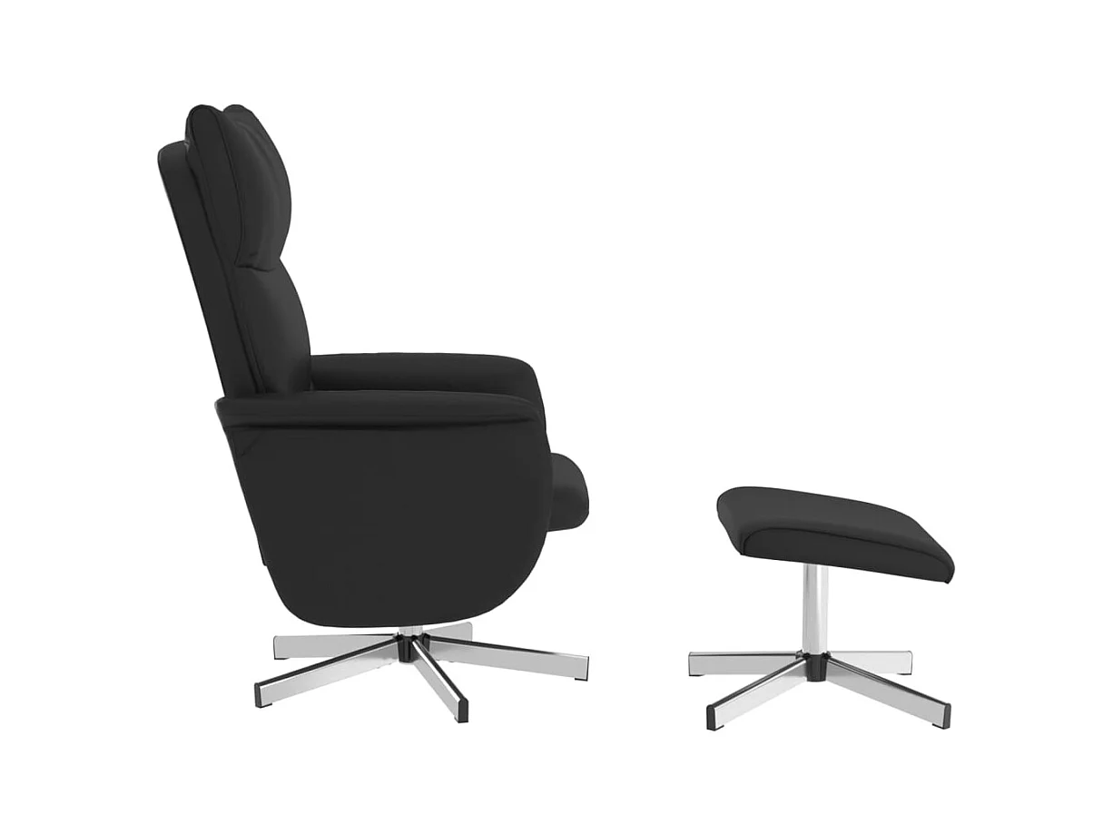 Fauteuil inclinable massant avec repose-pied noir similicuir
