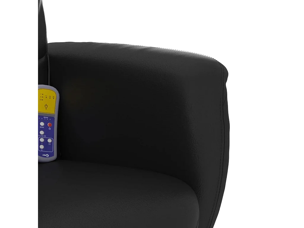 Fauteuil inclinable massant avec repose-pied noir similicuir