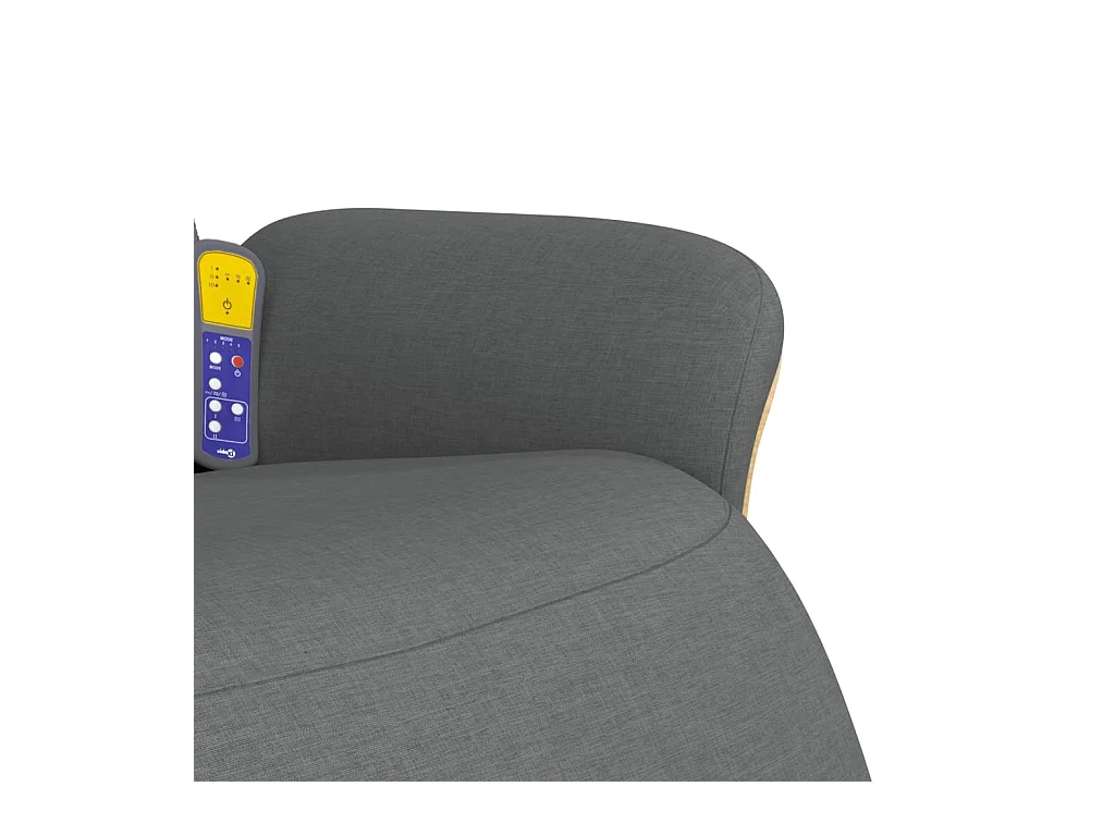 Fauteuil inclinable massant et repose-pieds gris foncé tissu