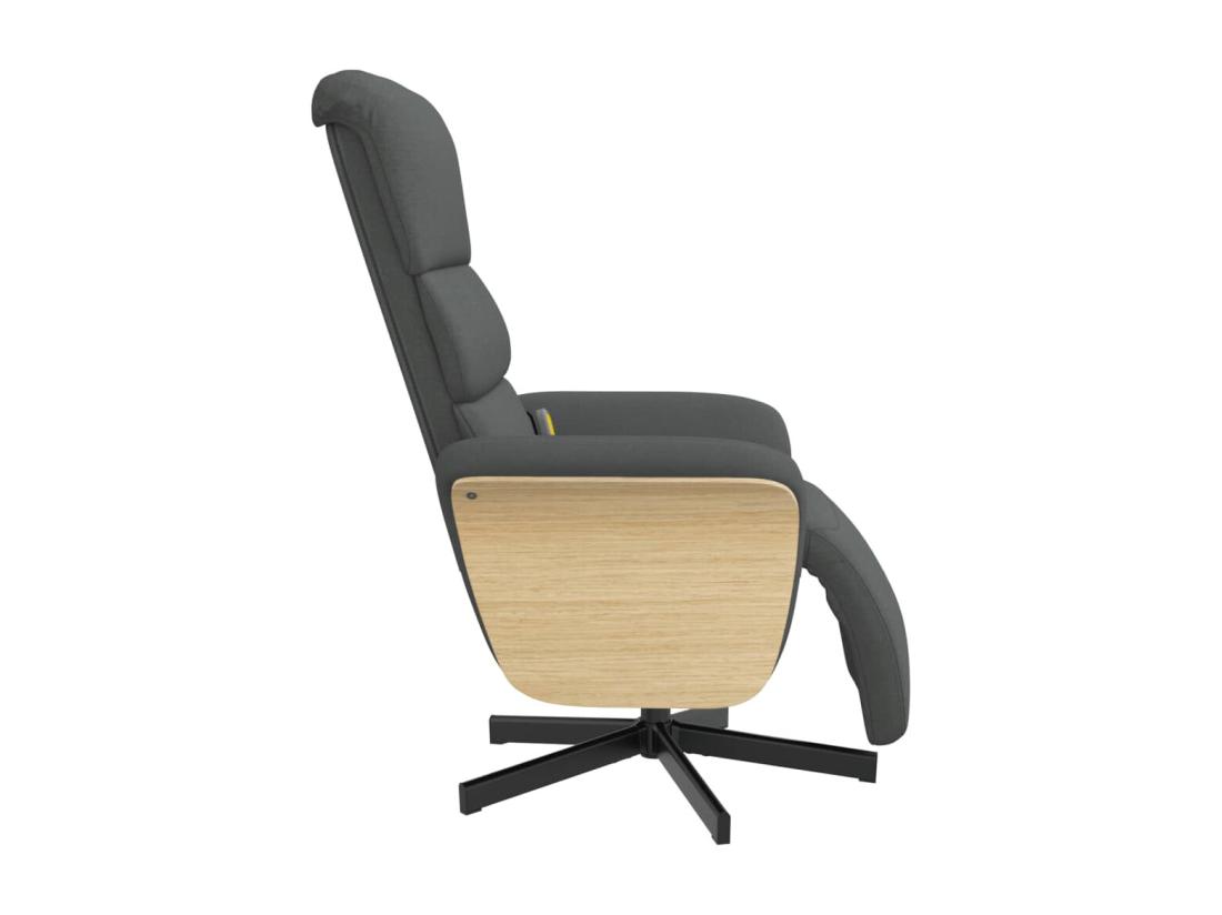 vente unique Fauteuil inclinable massant et repose-pieds gris foncé tissu