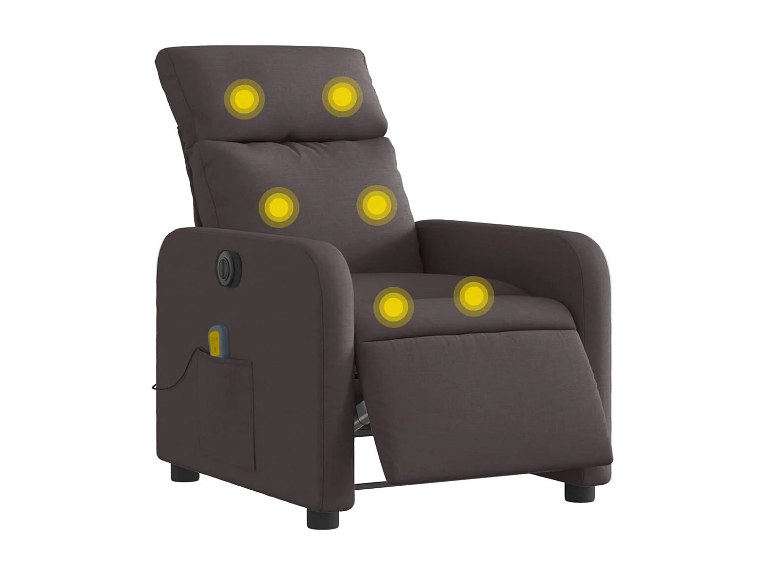 Sillón reclinable de masaje eléctrico tela marrón oscuro
