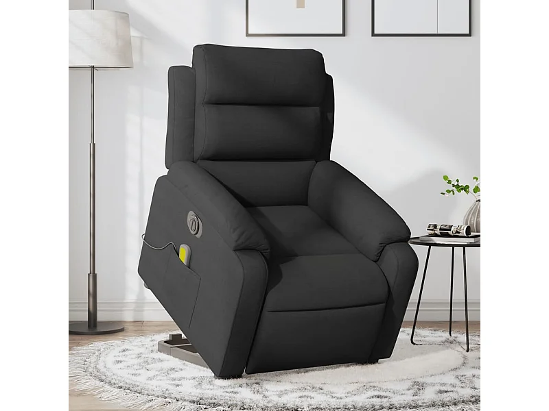 Fauteuil inclinable massant électrique Noir Tissu