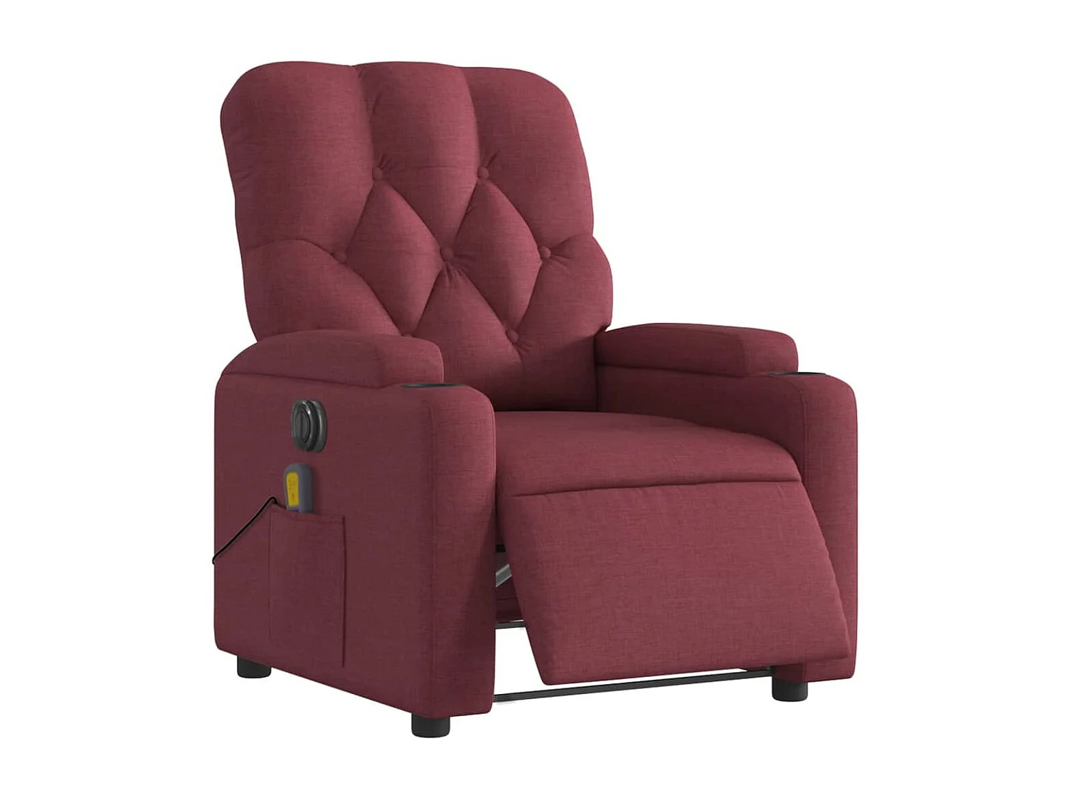 Fauteuil massant inclinable électrique Rouge bordeaux Tissu