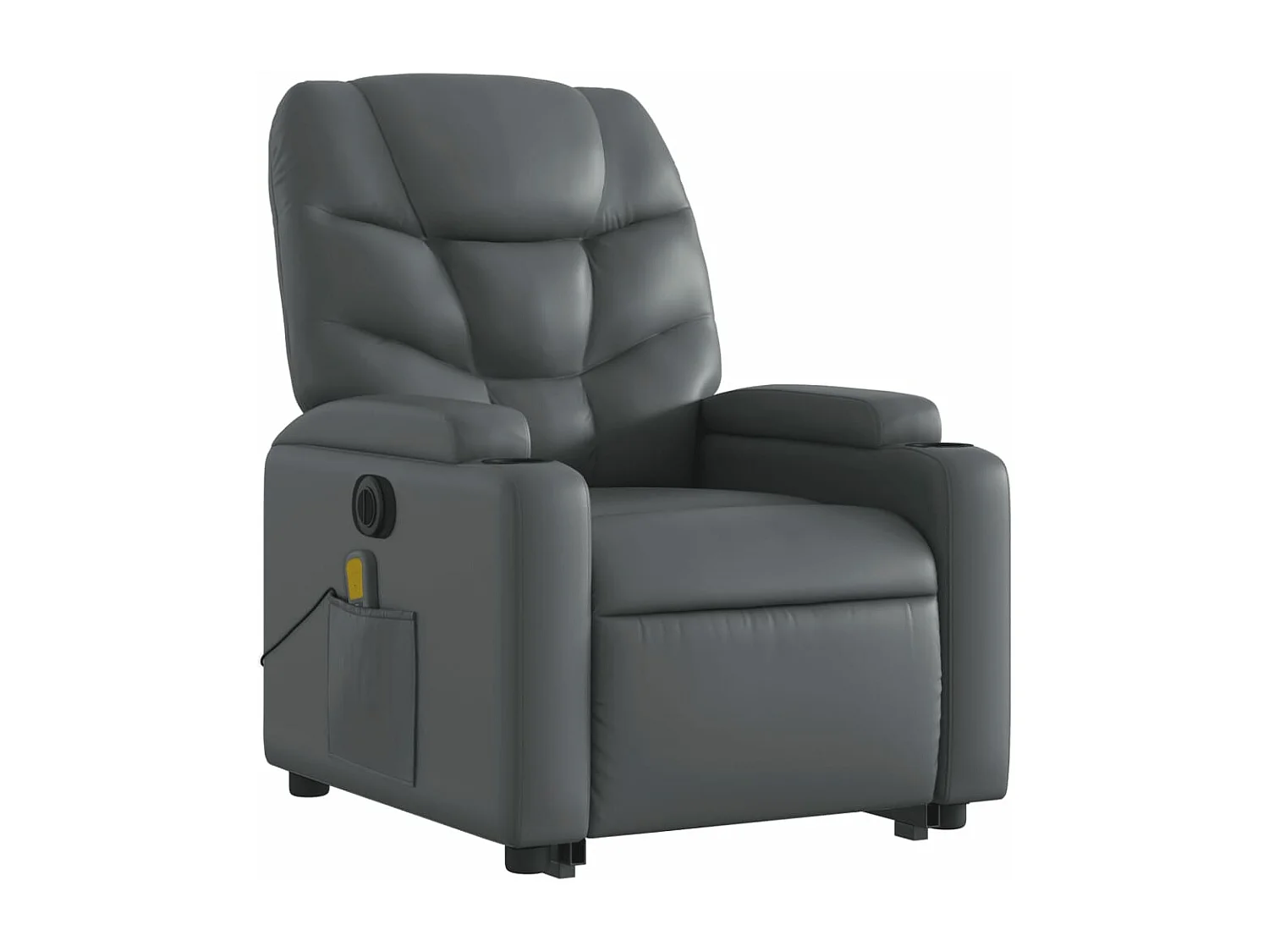 Fauteuil inclinable massant électrique gris similicuir