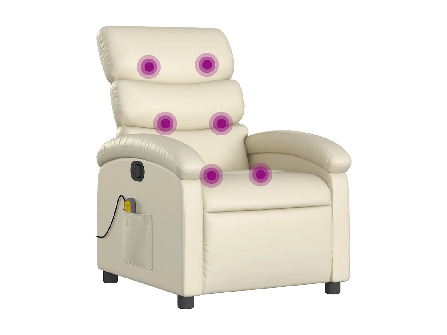 Fauteuil inclinable massant Crème Similicuir