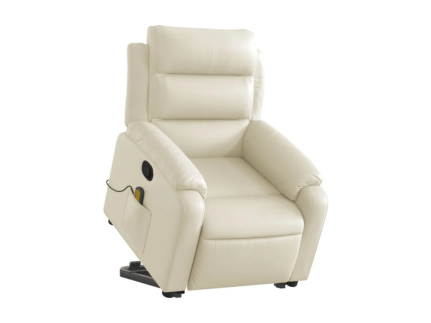 Fauteuil inclinable massant Crème Similicuir