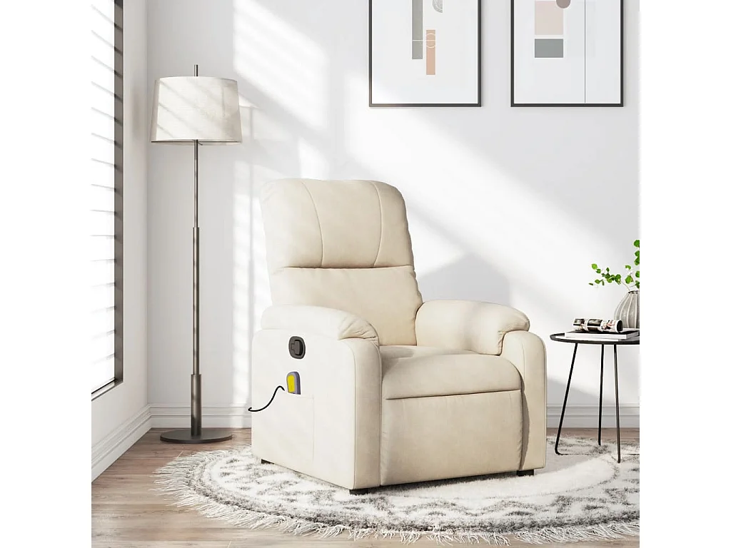 Massagestoel microvezelstof beige