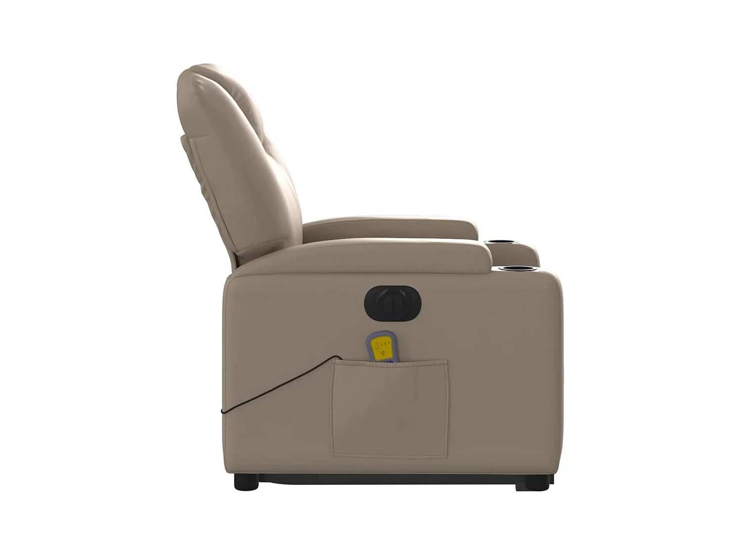 Fauteuil inclinable massant électrique cappuccino similicuir