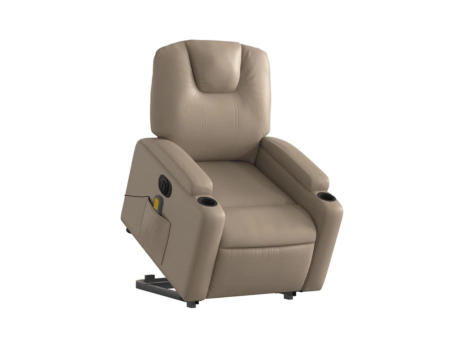 Fauteuil inclinable massant électrique cappuccino similicuir